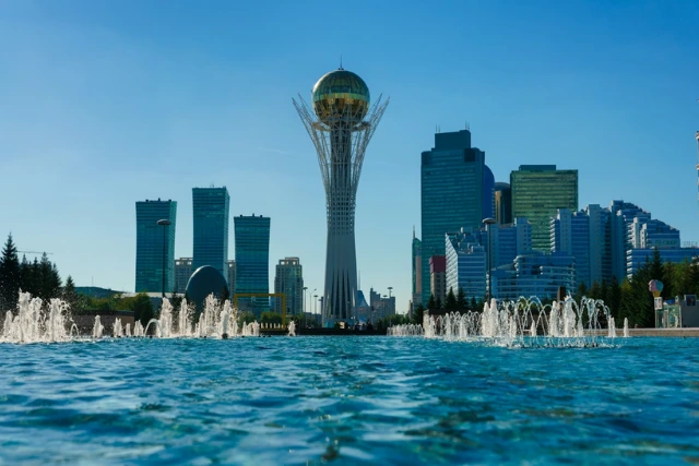 Futuristic architecture and skyline in Astana (Nur-Sultan), Kazakhstan